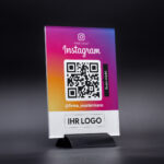 Instagram Acrylglas Tischaufsteller mit Logoaufdruck personalisierbar DIN A5
