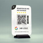 NFC Google Bewertungen Acrylglas Tischaufsteller DIN A5 "WEISS"