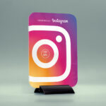 NFC Tischaufsteller Instagram Follower - Acrylglas - DIN A4 - personalisierbar