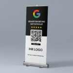 Google Bewertung Rollup-Display mit Logoaufdruck personalisierbar