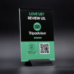 Tripadvisor Bewertung - NFC Tischaufsteller Acrylglas - personalisierbar